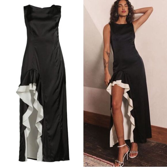 NWT Hutch Primrose Maxi Dress Black/White Maxi Large Anthropologie - Picture 16 of 16